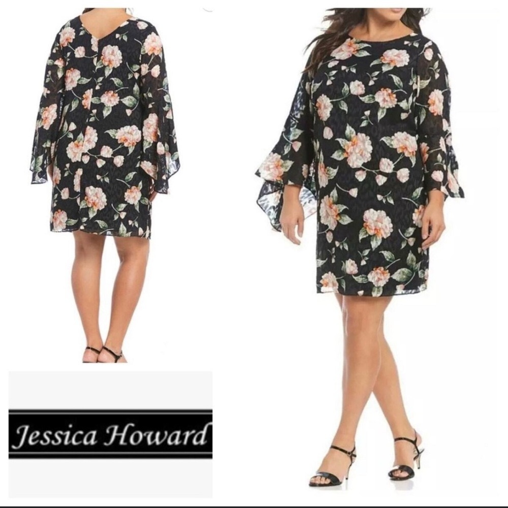 Jessica Howard - Floral Dress with Bell sleeves